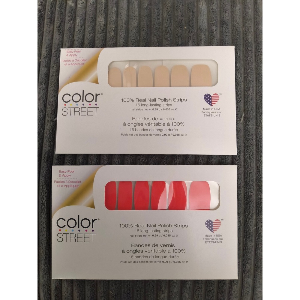 Color Street 100% Real Nail Polish Strips Toffee Nut and Peach Tea